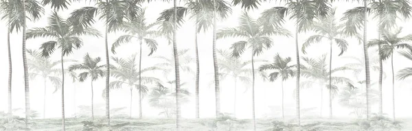 Tropické Listy Stromy Tapetový Design Ilustrace — Stock fotografie