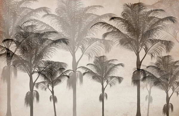 Τροπική Ταπετσαρία Tropic Δέντρα Και Φύλλα Ταπετσαρία Σχεδιασμού Για Την — Φωτογραφία Αρχείου