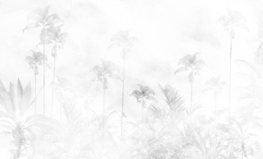 Bahçede beyaz palmiye yaprakları