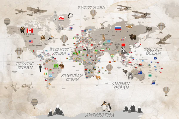 Çocuk odası duvar kağıdı, dijital baskı için çocuk odası duvar kağıdı tasarımı - 3 boyutlu illüstrasyon