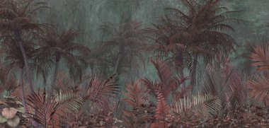 Karanlık arka planlı tropikal orman