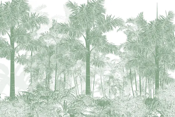Τροπική Ταπετσαρία Tropic Δέντρα Και Φύλλα Ταπετσαρία Σχεδιασμού Για Την — Φωτογραφία Αρχείου