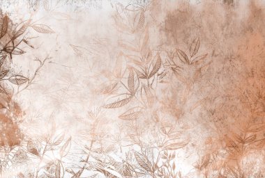 Tropik duvar kağıdı, tropik ağaçlar ve yapraklar, dijital baskı için duvar kağıdı tasarımı - 3D illüstrasyon