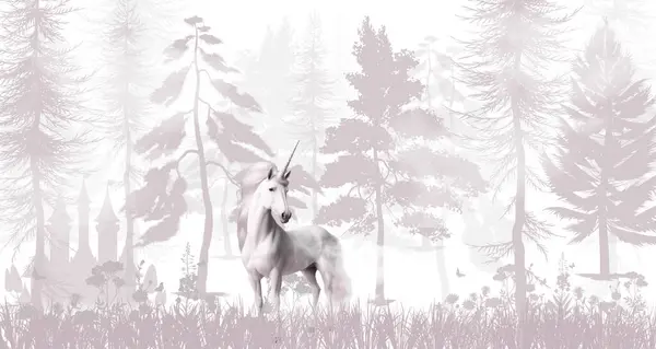 Rendering Unicorn White Background — Stock Photo, Image