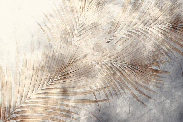 Tropical Wallpaper Tropic Trees Leaves Wallpaper Design Digital Printing Illustration — Stock Photo, Image