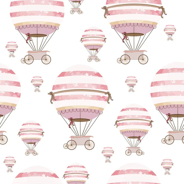 Colorful Flying Balloons Children Room Wallpaper Design Illustration — Stock Photo, Image