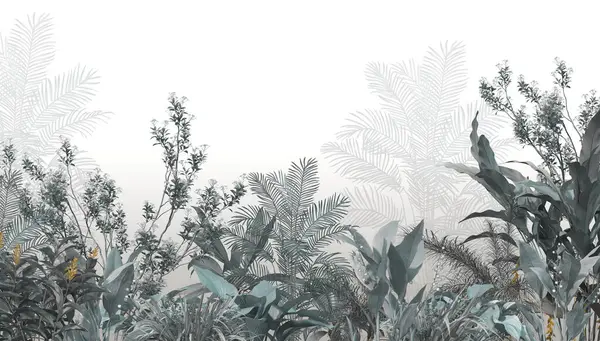 Fond Écran Paysage Forêt Tropicale Design Papier Peint Mural Illustration Images De Stock Libres De Droits