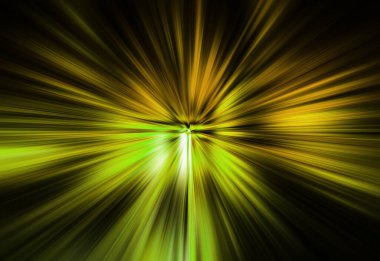 Fütüristik soyut arkaplan rengi. Patlama etkisi. 3D görüntüleme, soyut renk arkaplanı ve sıcak yeşil çizgiler. Renkli lazer ışınlarıyla muhteşem bir arka plan.