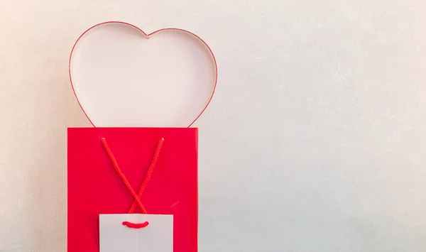 Dia Dos Namorados Papel Parede Com Coração Uma Caixa Presente — Fotografia de Stock