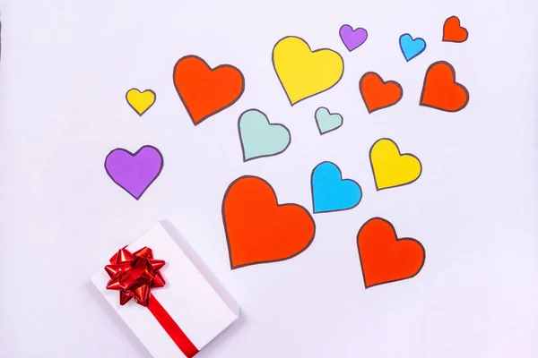 Romantische Compositie Voor Valentijnsdag Liefdesverklaring Moederdag Trouwdag Verloving Harten Die — Stockfoto