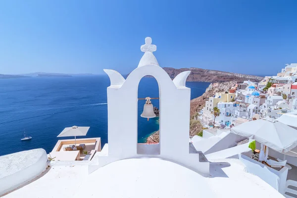 Kilátás Caldera Santorini Falu Oia Görögország — Stock Fotó