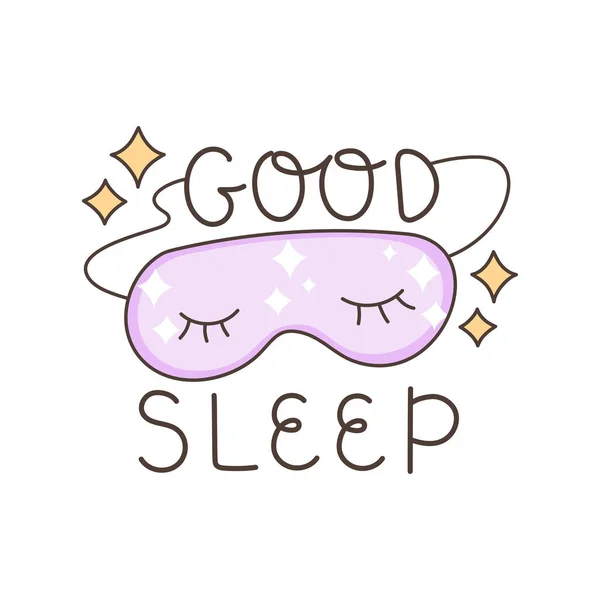 健康的なライフスタイルの概念 精神衛生だ 良い睡眠 目を閉じて眠るためのかわいい目隠し ベクトル — ストックベクタ