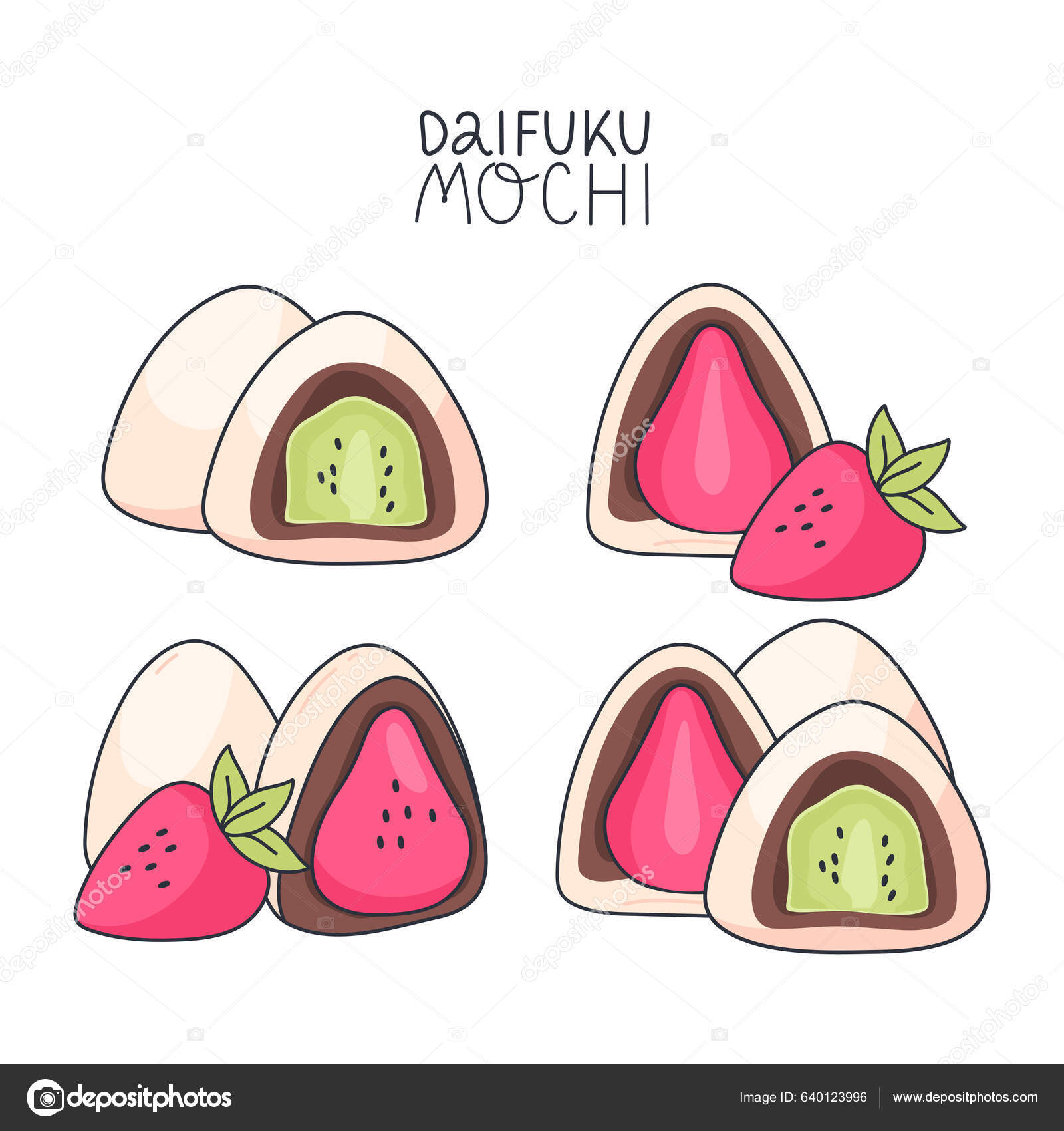 Set Sweet Mochi Daifuku Japanese Traditional Sweet Japanese Asian