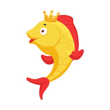 Balık. Çizgi film vektör illüstrasyonu.