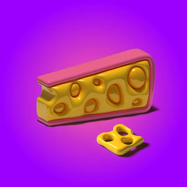 Käse Und Stück Käse — Stockvektor