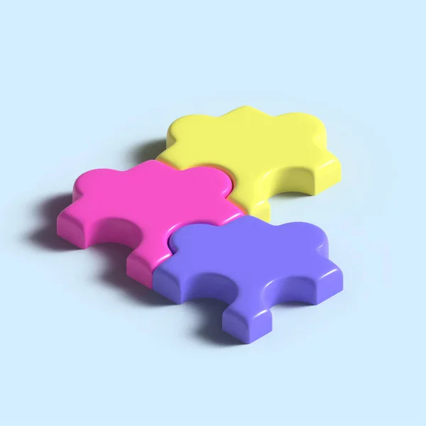 Leylak, pembe, sarı renklerde 3D yapboz