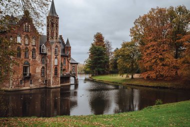 Wissekerke Castle in Belgium during Autumn clipart