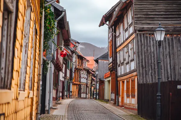 Wernigerode Almanya Yılbaşı Pazarı sırasında Harz Dağları 'nda