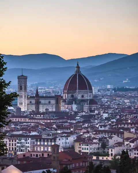 Floransa İtalya üzerinde Floransa 'daki Santa Maria del Fiore Katedrali (Firenze) Piazzale Michelangelo' nun arka planında yer almaktadır.