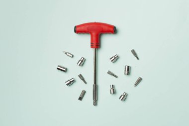 Tornavida biti renk arkaplan, üst görünüm üzerine ayarlandı.