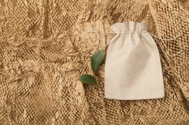 Bal peteği kağıdında çevre dostu çuval, üst görünüm.