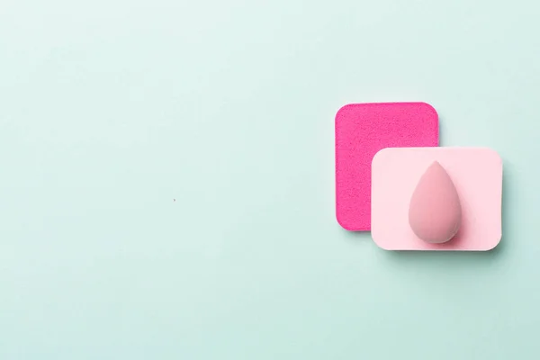 Beauty Blenders Color Background Top View — Stok fotoğraf