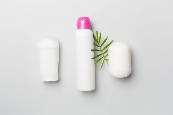 Deodoranti Naturali Sfondo Colori Vista Dall Alto — Foto Stock