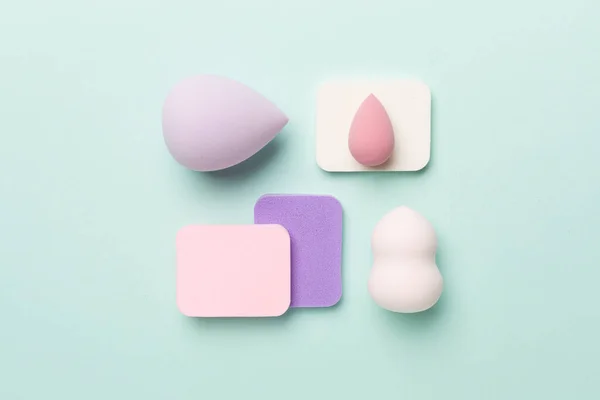 Beauty Blenders Color Background Top View — Photo