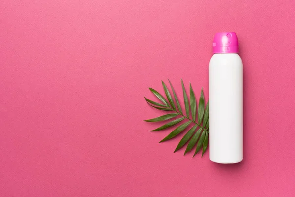 Deodorante Naturale Sfondo Colori Vista Dall Alto — Foto Stock