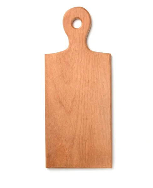 Wooden Cutting Board Isolated White Top View — Stock Photo, Image