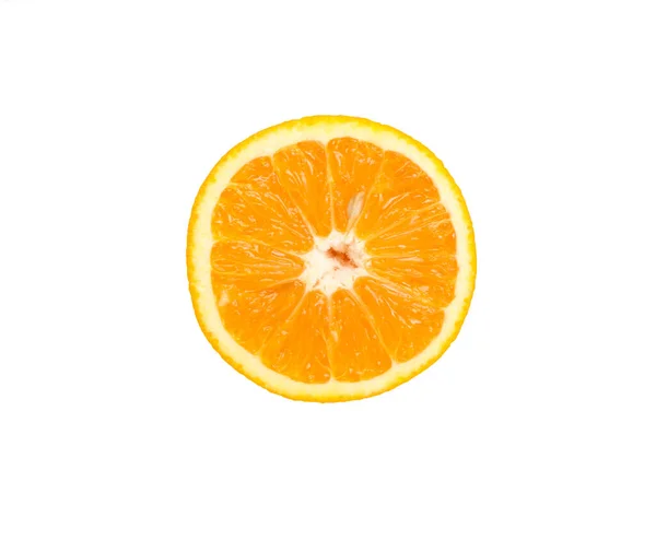 Glace Orange Fraîche Isolée Sur Blanc Vue Dessus — Photo