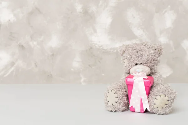 Schattige Teddybeer Lichte Achtergrond — Stockfoto
