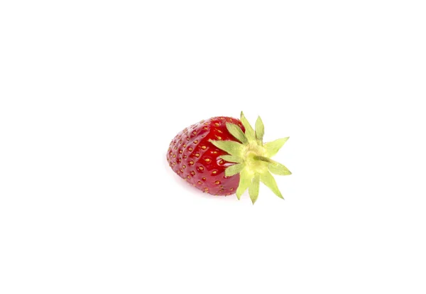 Φράουλα Απομονωμένη Λευκό Φόντο — Φωτογραφία Αρχείου