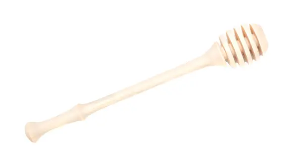 Wooden Honey Dipper Isolated White Top View — Stock Photo, Image