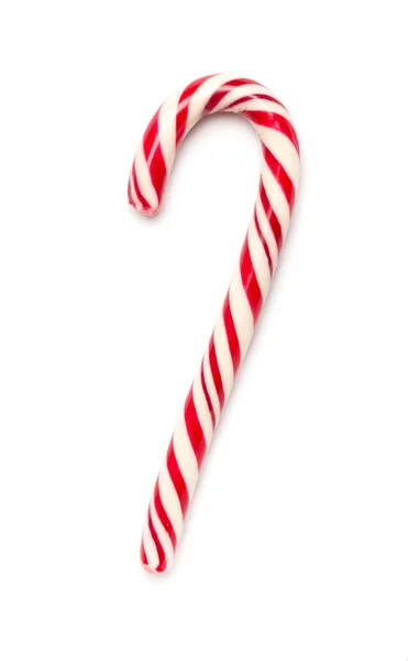 Beyaz arka planda izole edilmiş Noel lolipopu, üst görünüm.
