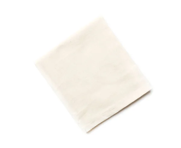 Folded Napkin Isolated White Background Top View — Stock Photo, Image
