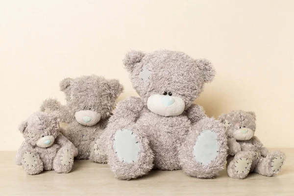 Bonito Teddy Ursos Fundo Luz — Fotografia de Stock