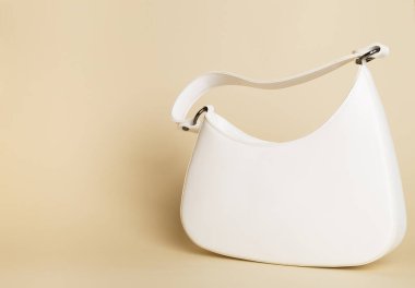 Renkli arka planda modaya uygun kadın çantası