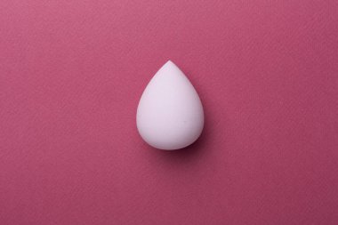 Beauty blender on color background, top view