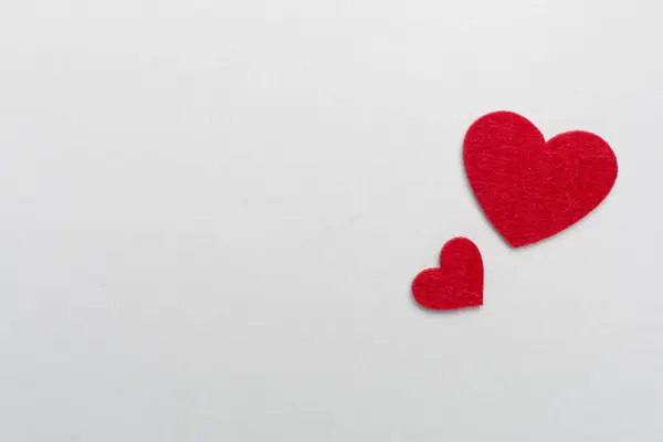 Felt Hearts Color Background Top View — Stock Fotó