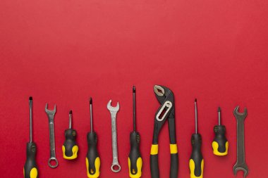 Renk arkaplanı, üst görünüm araçları kümesi