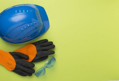 Renk arkaplan, üst görünüm inşaat ekipmanları