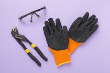 Renk arkaplan, üst görünüm inşaat ekipmanları