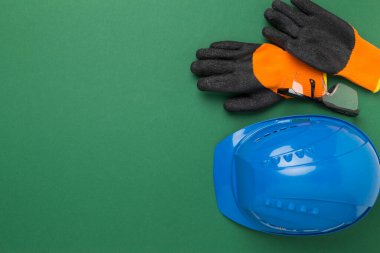 Renk arkaplan, üst görünüm inşaat ekipmanları