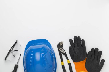 Renk arkaplan, üst görünüm inşaat ekipmanları