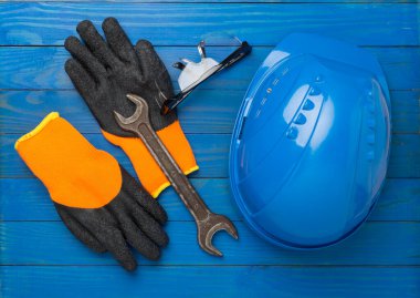 Renk arkaplan, üst görünüm inşaat ekipmanları