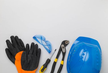 Renk arkaplan, üst görünüm inşaat ekipmanları