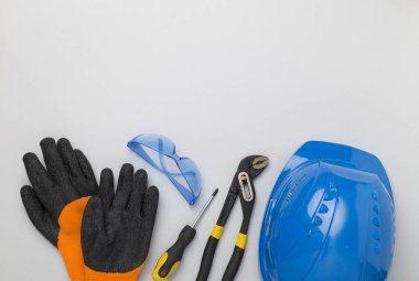 Renk arkaplan, üst görünüm inşaat ekipmanları