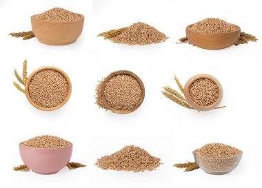 hecelenen tahıl beyaz üzerine izole