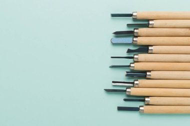 Marangoz araçları renk arkaplan, üst görünüm